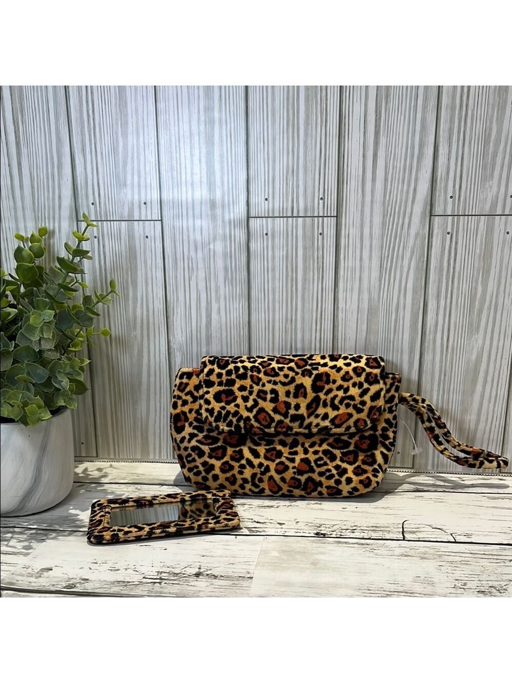 Susan Faris Leopard Print Women's Clutch